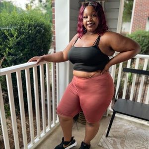 1X Biker Shorts-Brick